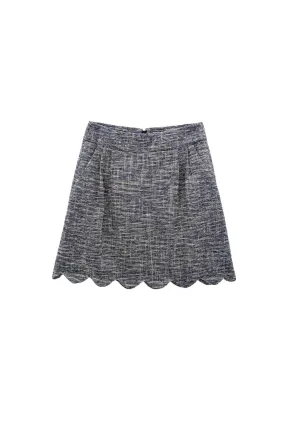 The Scallop Mini - Navy Tweed MultiPocketSystem Stain Resistant Weave