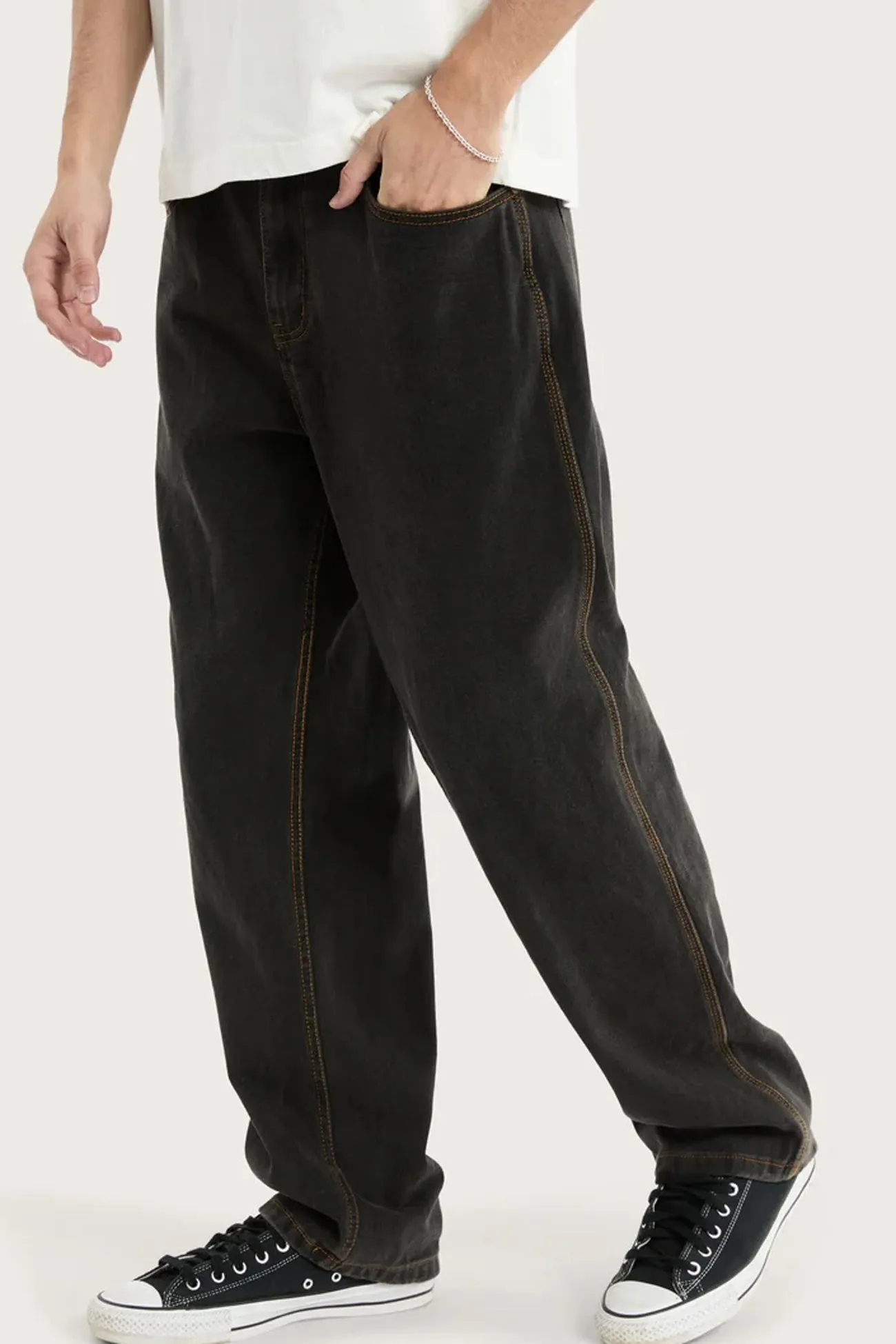 K6 Baggy Wide Leg Jean Black Comfortable fit