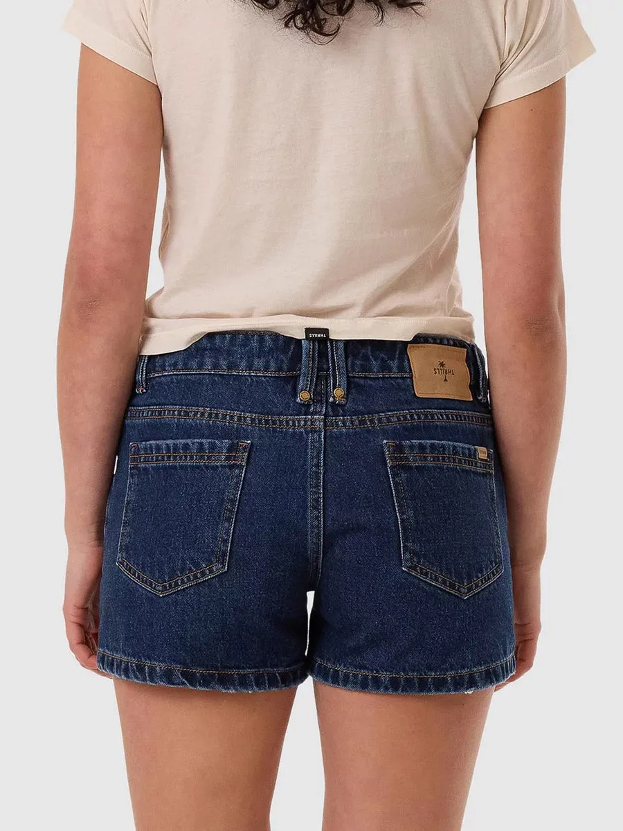 Belt loops Comfortable Style DARIA SHORT - RINSED INK