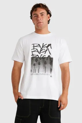 Flowing Design Scrawls Short Sleeve Tee White
