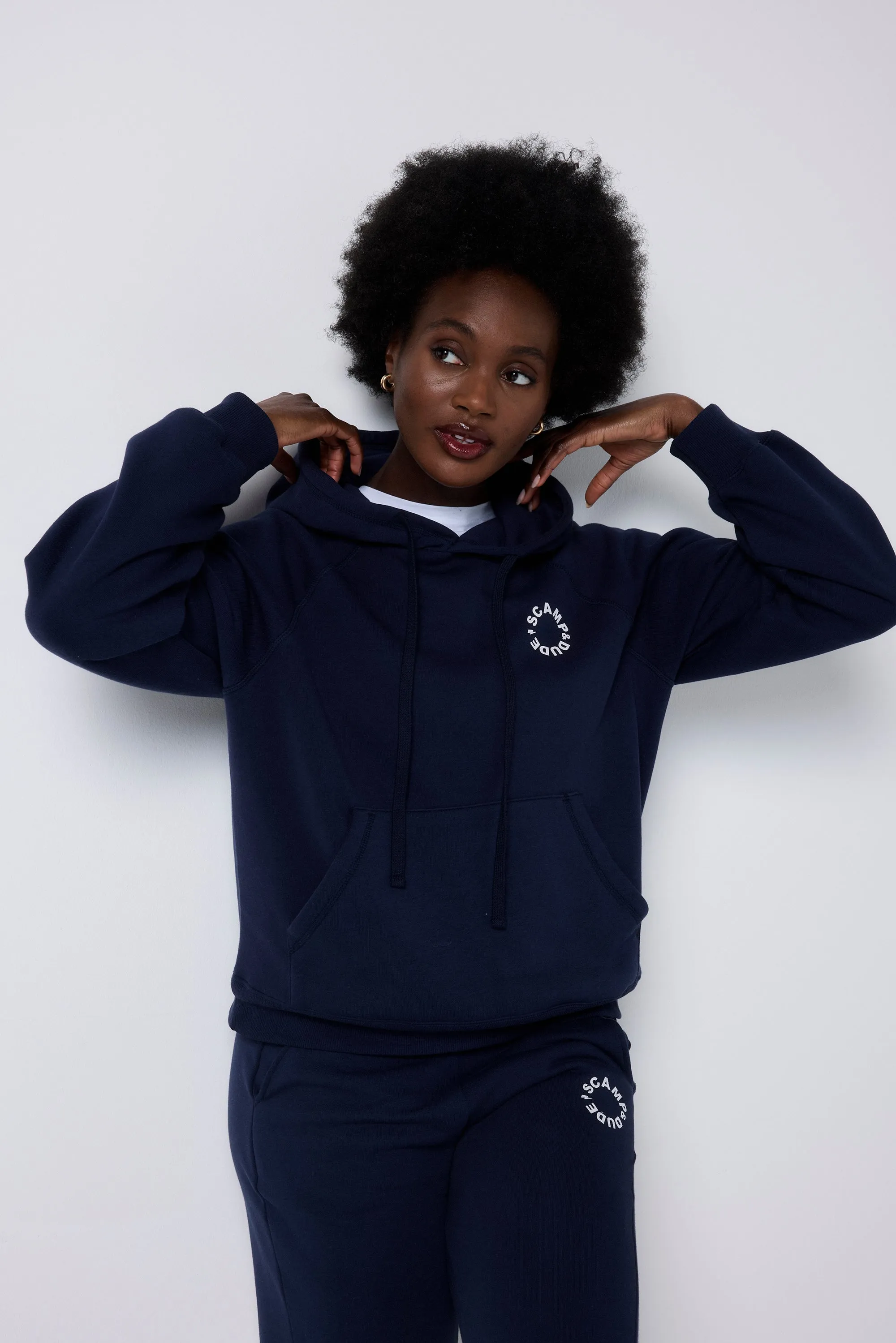 Lion like Navy Scamp & Dude Logo Relaxed Hoodie