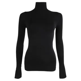 Long Sleeve Mock Turtleneck - Black AllDay Comfort Design