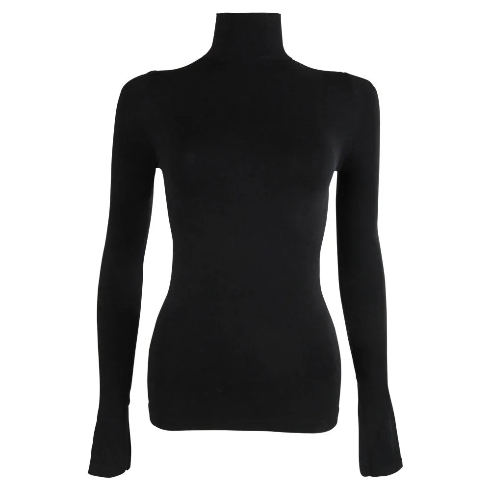 Long Sleeve Mock Turtleneck - Black AllDay Comfort Design