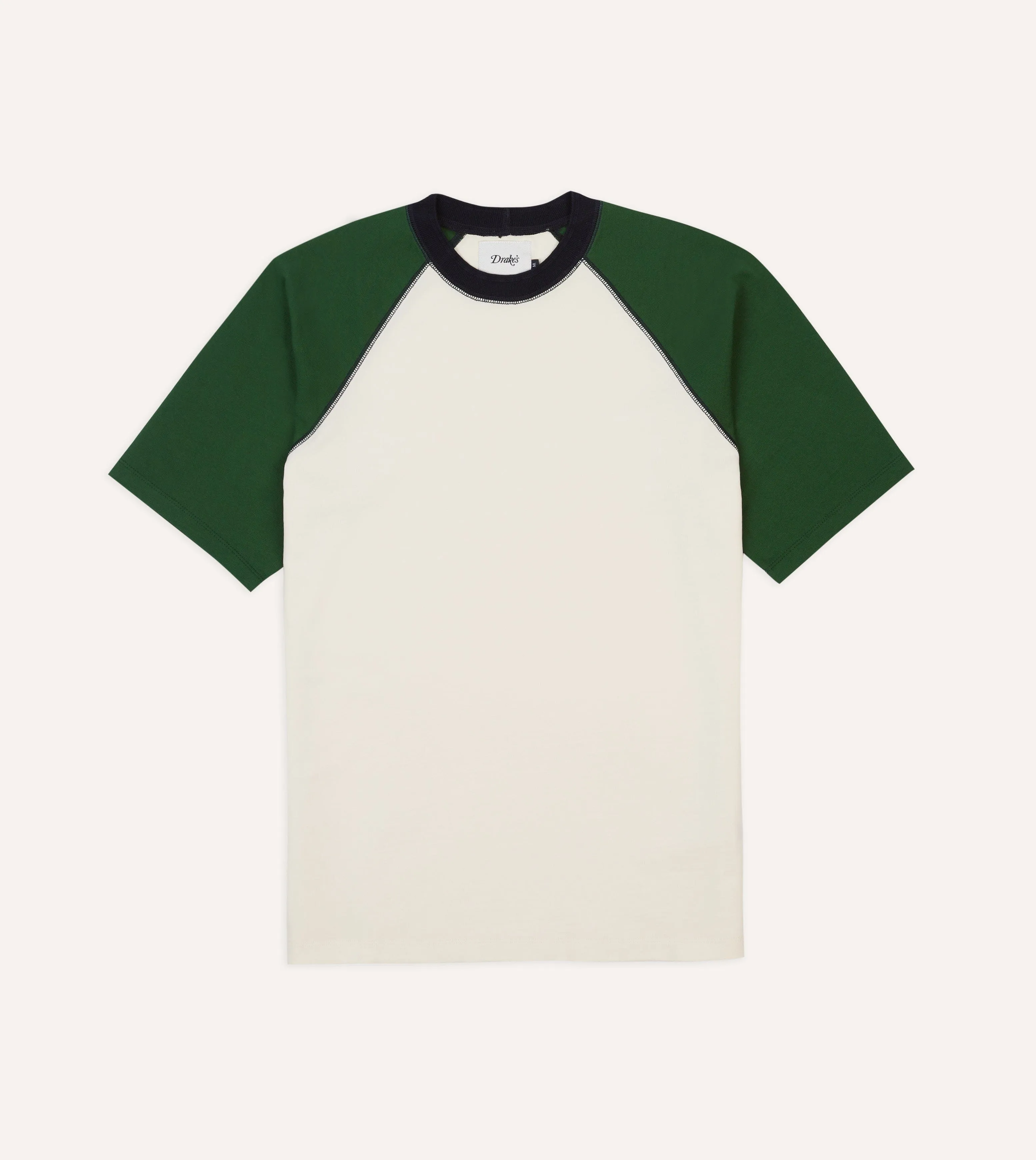 Ecru and Green Raglan Sleeve Hiking T-Shirt Modern Simplicity