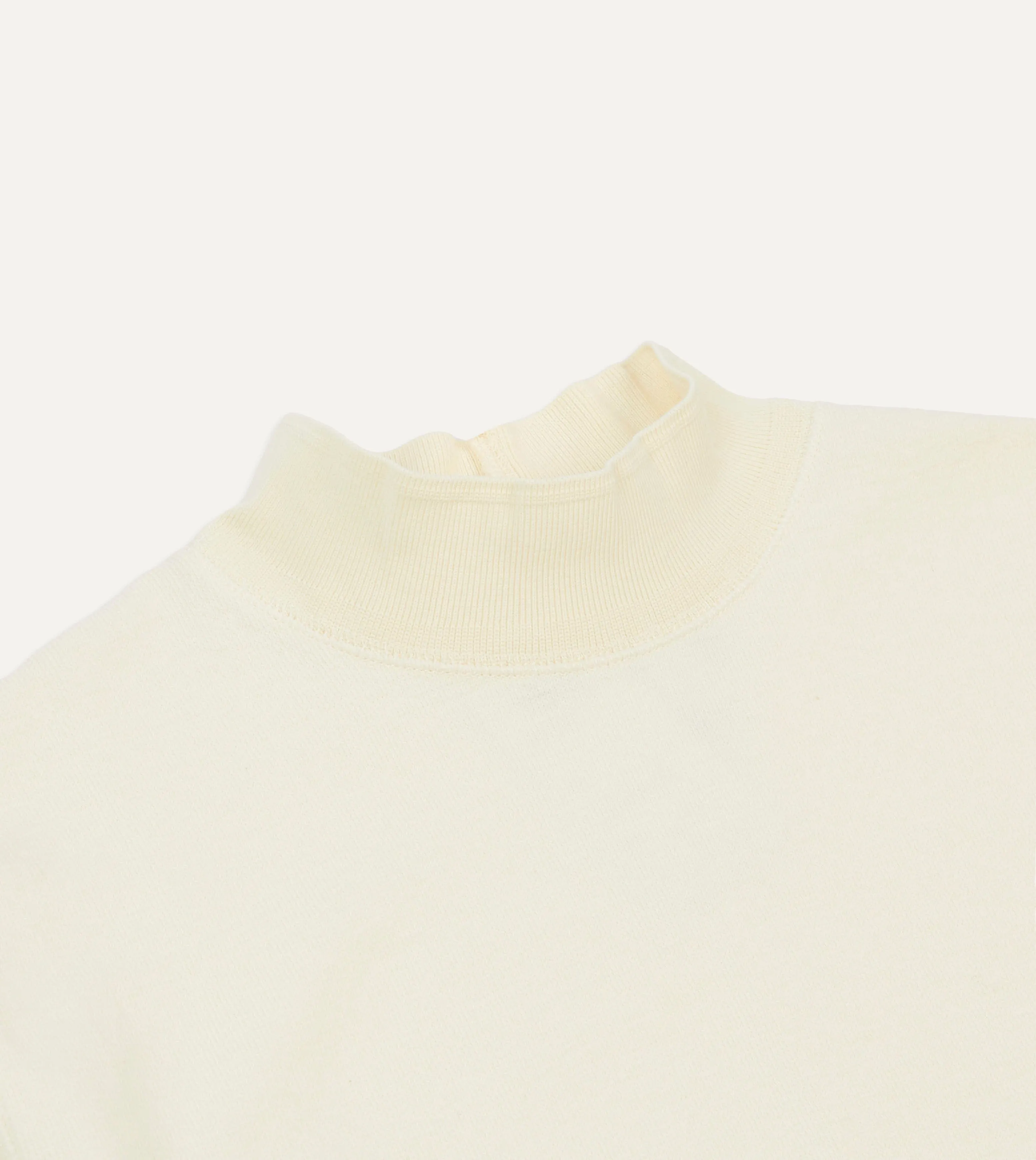 Performance Layer Flattering Design Ecru Cotton Long-Sleeve Mock Neck Hiking T-Shirt