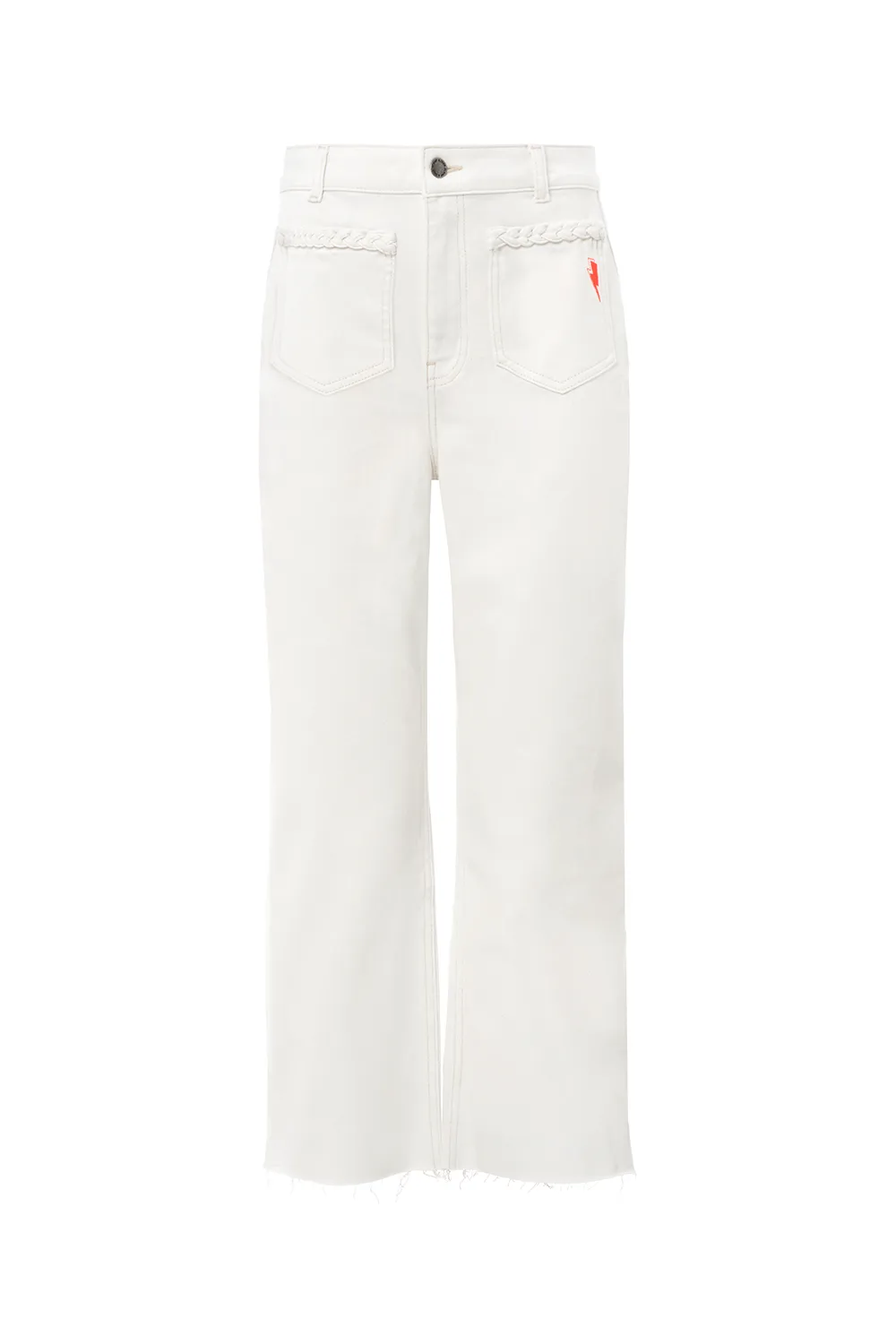 Ecru Cropped Wide Leg Jeans AllDayComfort