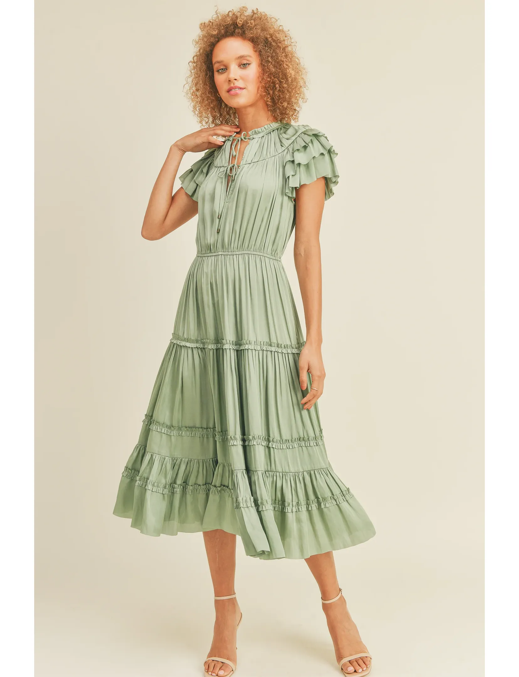 Cool Touch Perfect Wearable Kianna Short Sleeve Dress, Sage