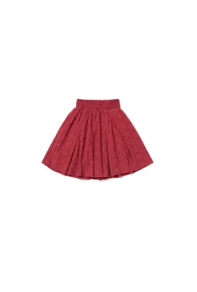 Sporty Style SAMPLE - Smocked MINI Skirt - Crimson Eyelet