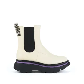 Premium Craft Durable Welted Construction CRUNCH CHELSEA BOOT IVORY