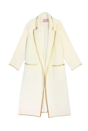 UV Protection ReversibleStyle Open Car Coat - Ivory & Gold