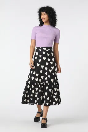 Active Wear Love Hearts Midi Skirt