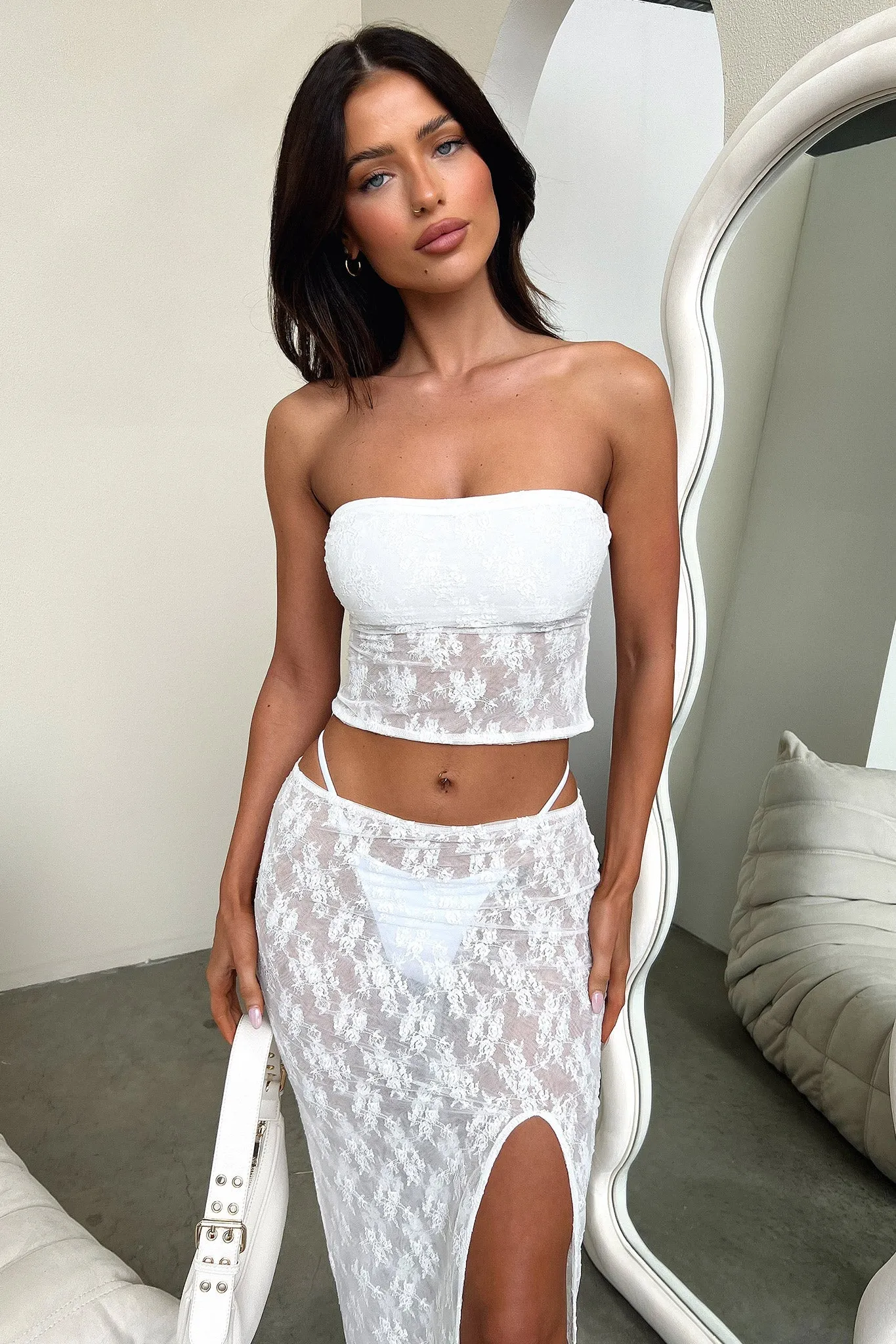 Elia Skirt - White Plant Based Material
