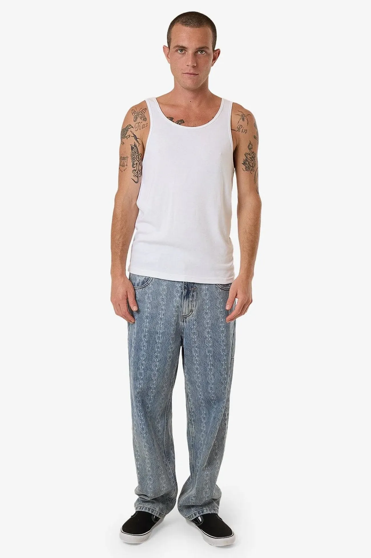 RelaxedNeckline Endless Rib Tank White