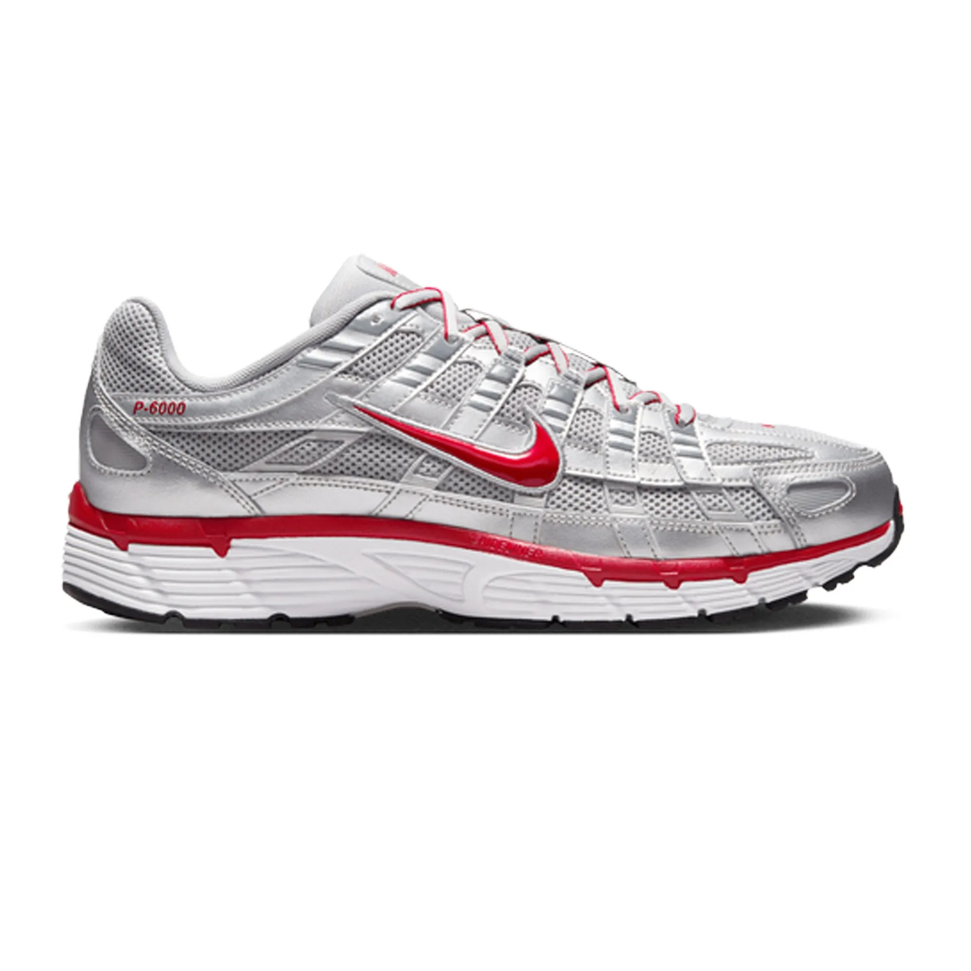 Nike P-6000 'Metallic Silver Gym Red' (2025) Microfiber Heel Counter back to school