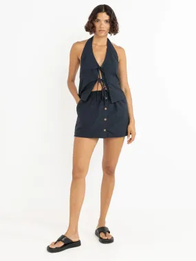 LOUISE CHECK SKORT - NAVY High Rise