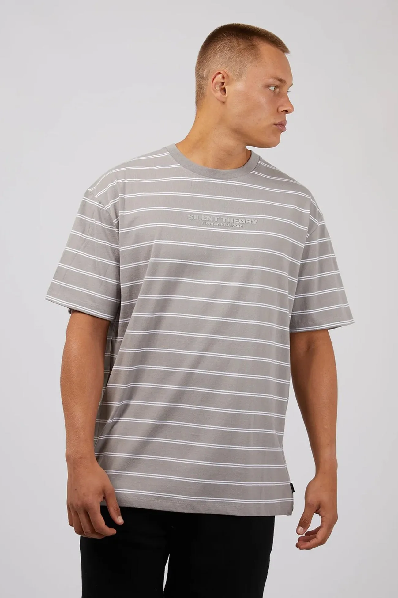 QuickDrySystem Essential Theory Stripe Tee Grey