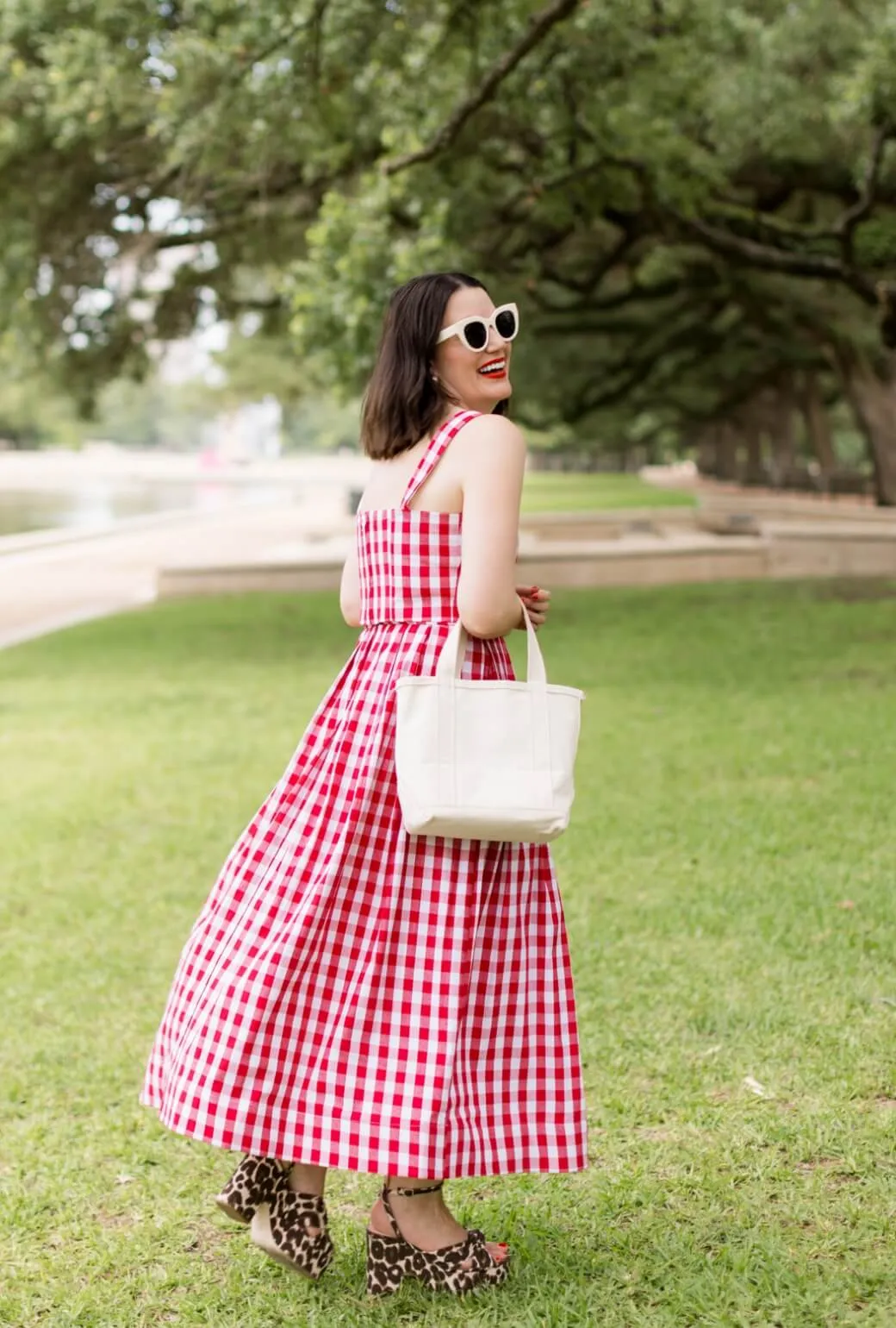 Buru x Val The Gen Skirt - Red Gingham Flexible Seam Wrinklefree