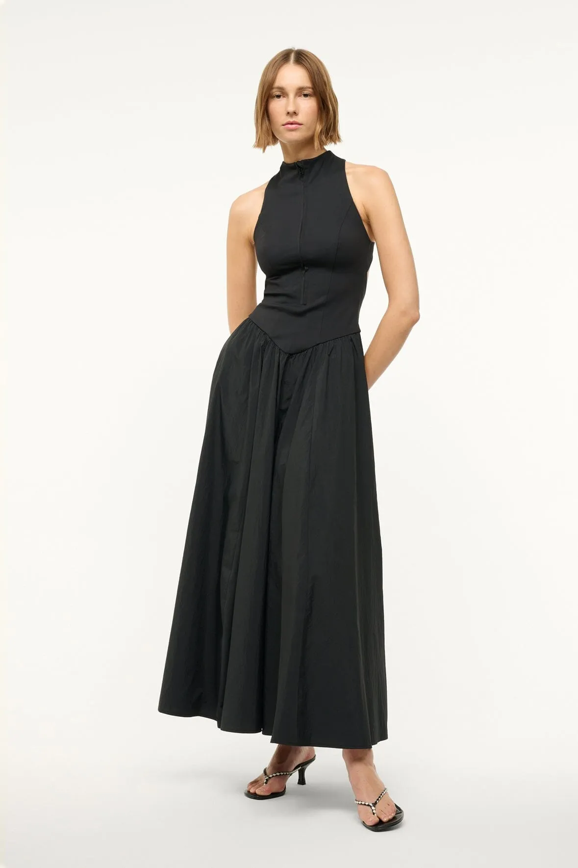 Gradient Shade CREVASSE MAXI DRESS | BLACK
