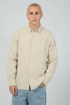 Linen Long Sleeve Shirt II Natural Durable Color Retention