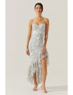 Brisbane Dress, Light Blue Floral Casual Essential Solid-color