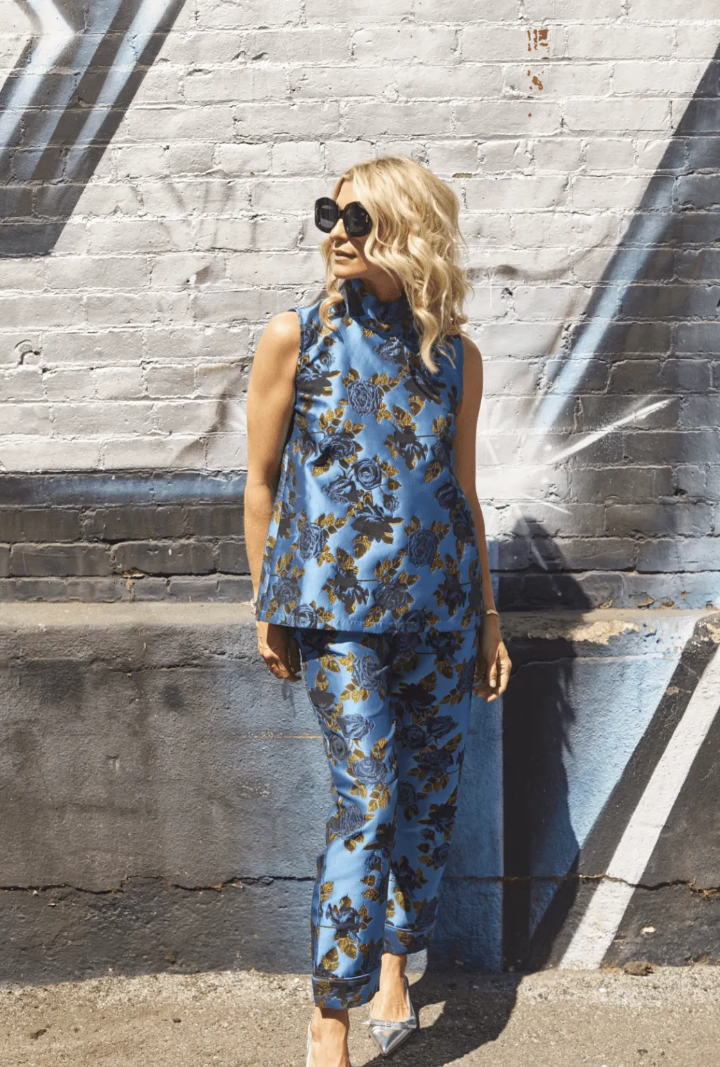 Everyday Pants - Blue Rose Jacquard Multi Pocket Configuration