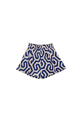 Street Ready Boho chic Everyday Shorts - Blue Geo