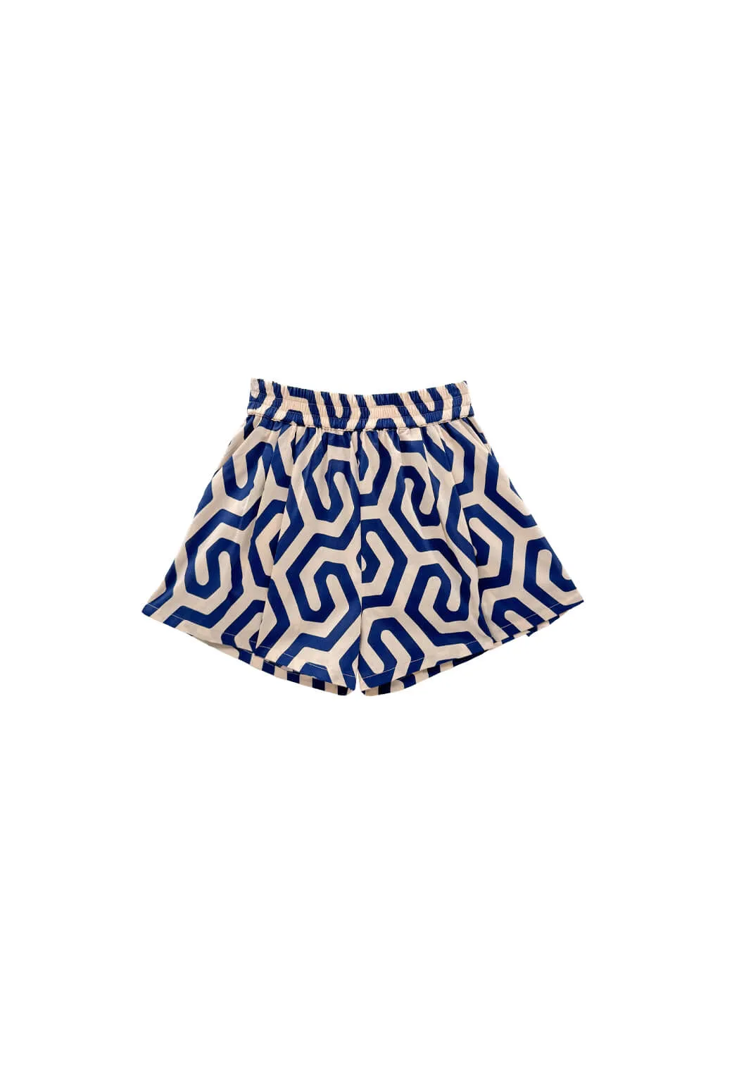 Street Ready Boho chic Everyday Shorts - Blue Geo