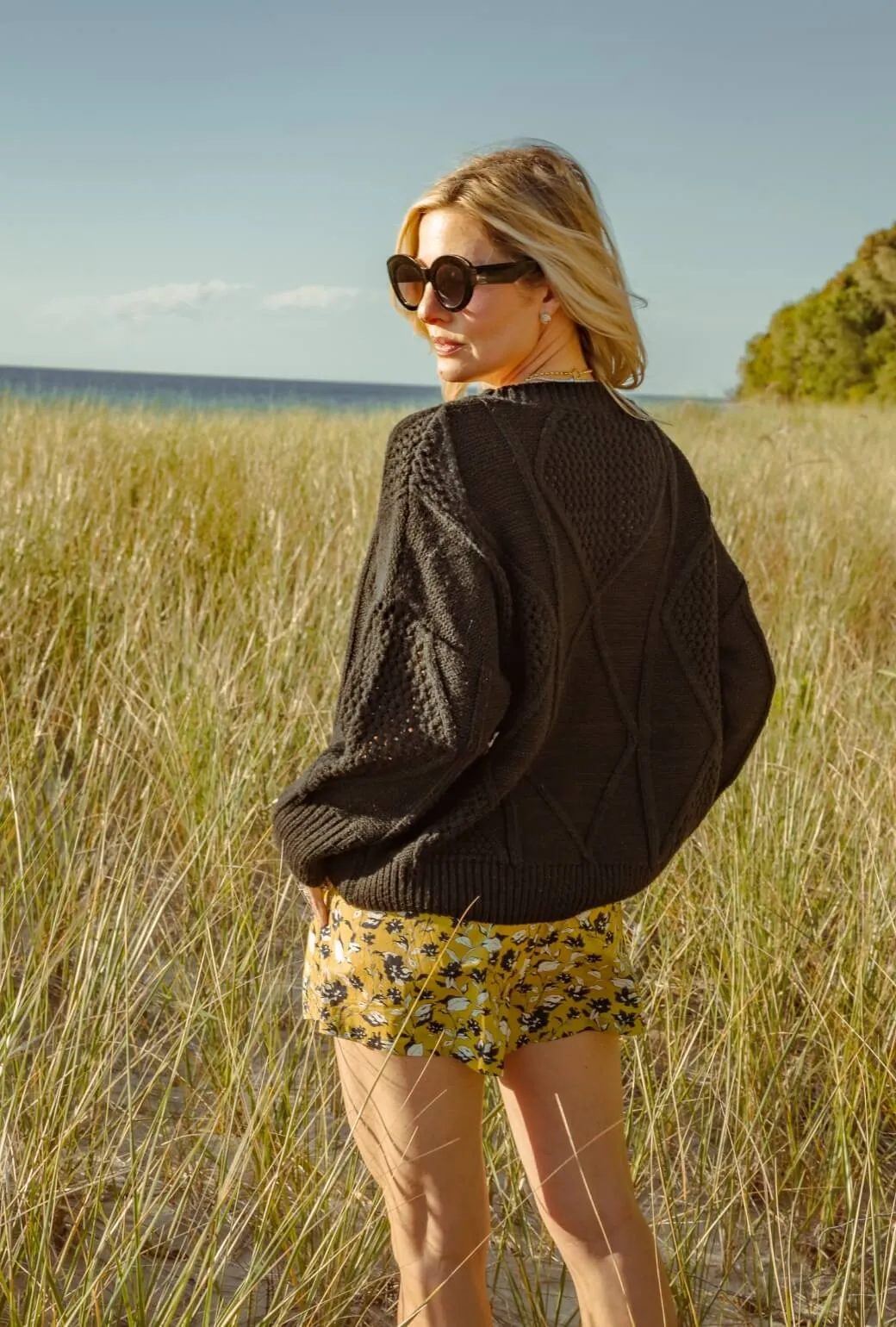 Everyday Shorts - Chartreuse Floral Easy Access