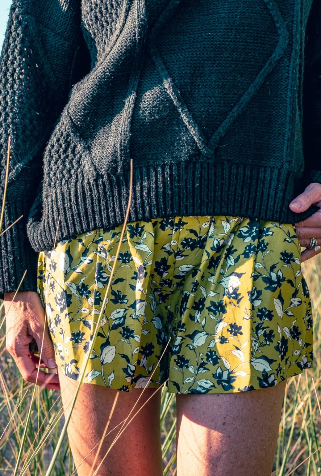 Chill Ready Active Layer Everyday Shorts - Chartreuse Floral