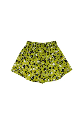 Everyday Shorts - Chartreuse Floral Movement Flex Minimal Vibe