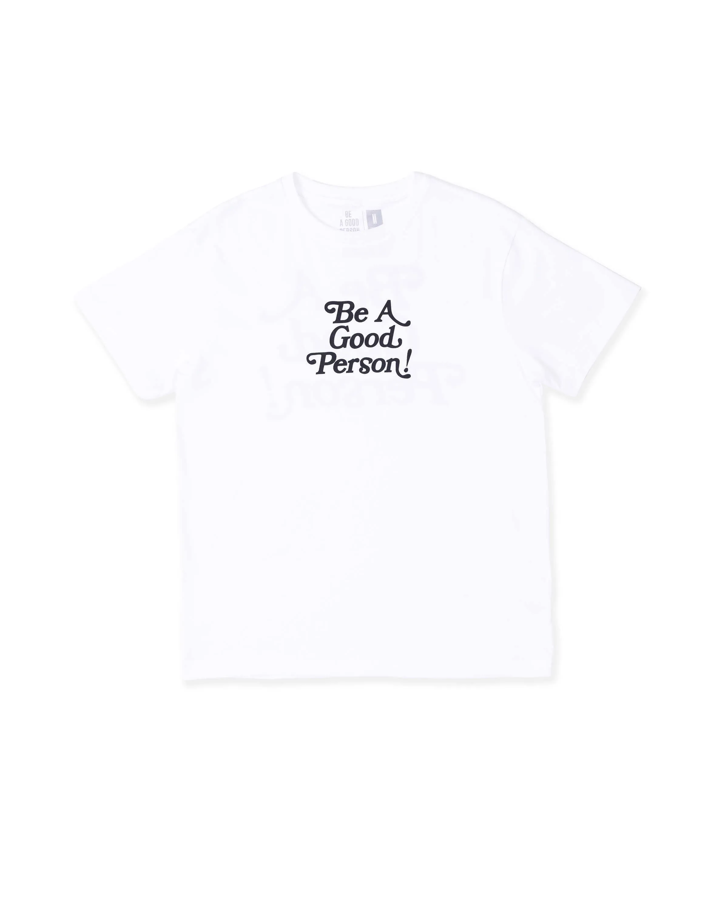 Contoured Armhole Design Exclamation T-Shirt - White