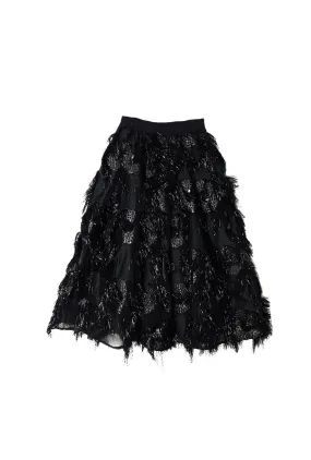 Eyelash Elastic Waist Skirt - Black Trendy Look Lightweight Weave