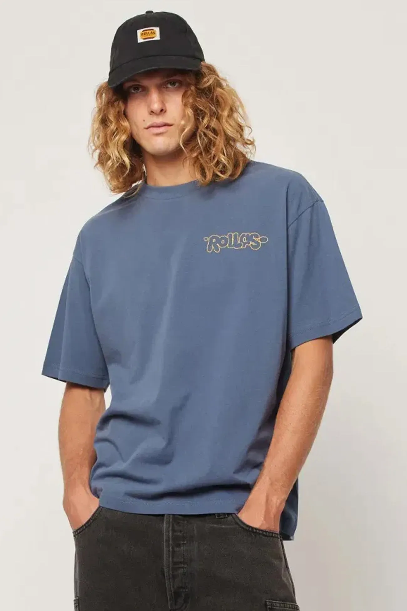 Ezy Puff'n Billy Tee Washed Blue SeamlessKnitConstruction Layered Sleeve