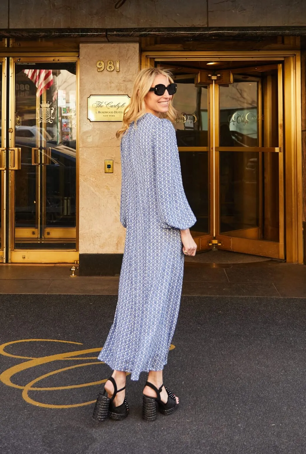 Buru x Kristin Kennedy The Kristin Dress - Blue Lattice Square-Neck plus-size