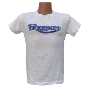WaffleWeave MultiDirectionalStretch Shop Tee "Freedom" White