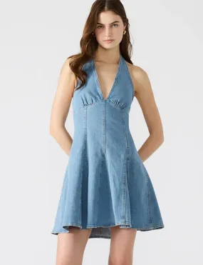 Malia Dress, Medi Blue Denim Dressy Glow Everyday Look