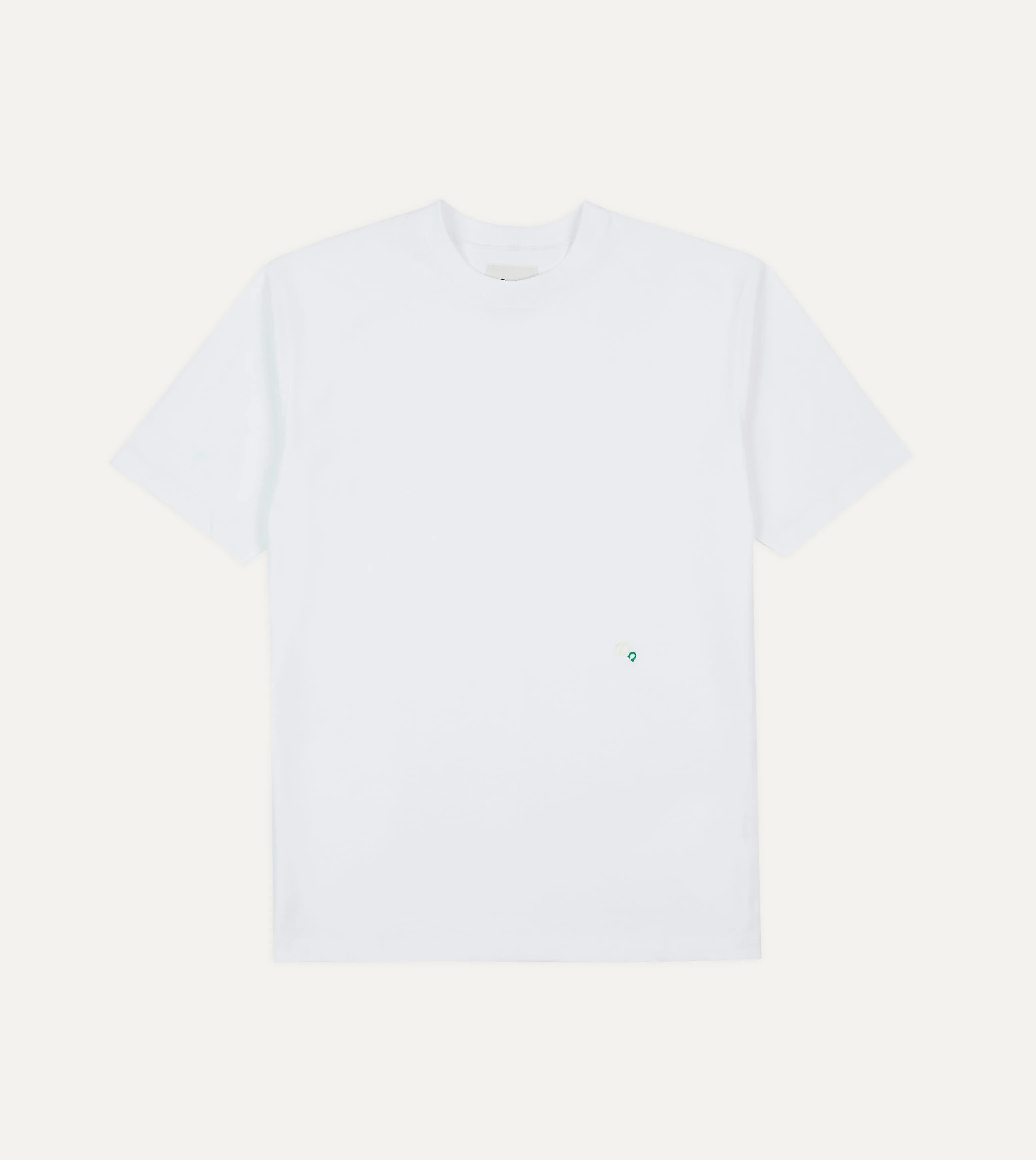 Sporty Comfort White Horseshoe Embroidered Crew Neck Hiking T-Shirt