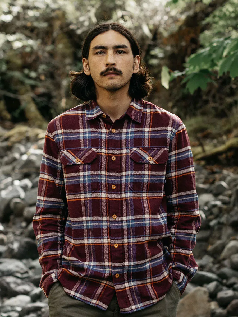 NoRoll Hem Technology FINISTERRE BEARDSMORE SHIRT - PLUM CHECK