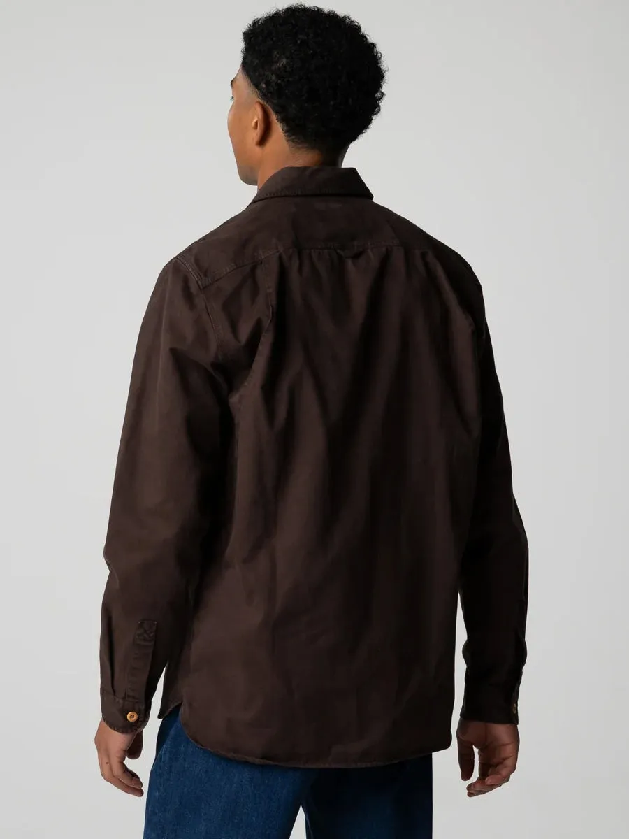 FINISTERRE EDDYSTONE SHIRT - BURNT UMBRE Minimalist Detailing BoxySilhouette