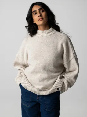 FINISTERRE EYRE CREW NECK JUMPER - OATMEAL Casual Fit