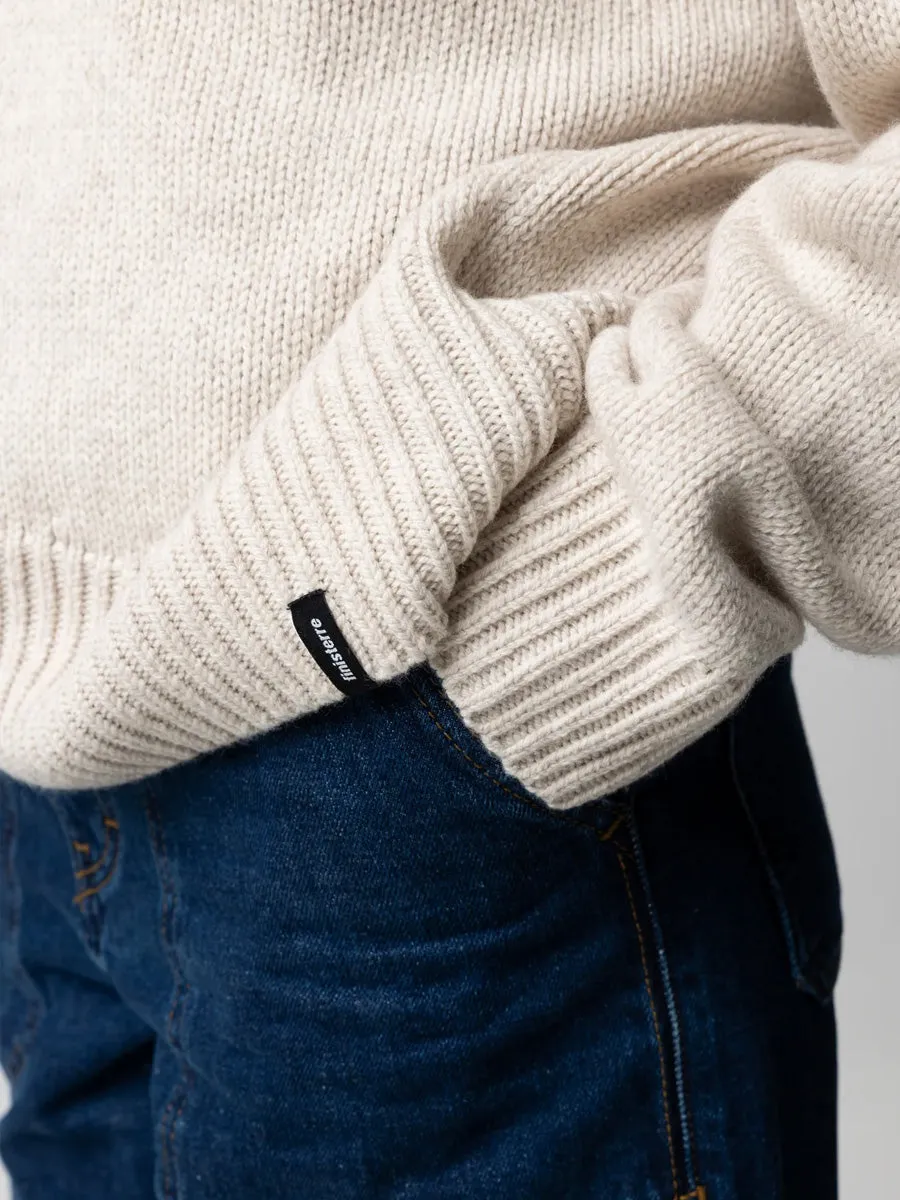 Abrasion Resistant Surface Odor Neutralizing Technology FINISTERRE EYRE CREW NECK JUMPER - OATMEAL