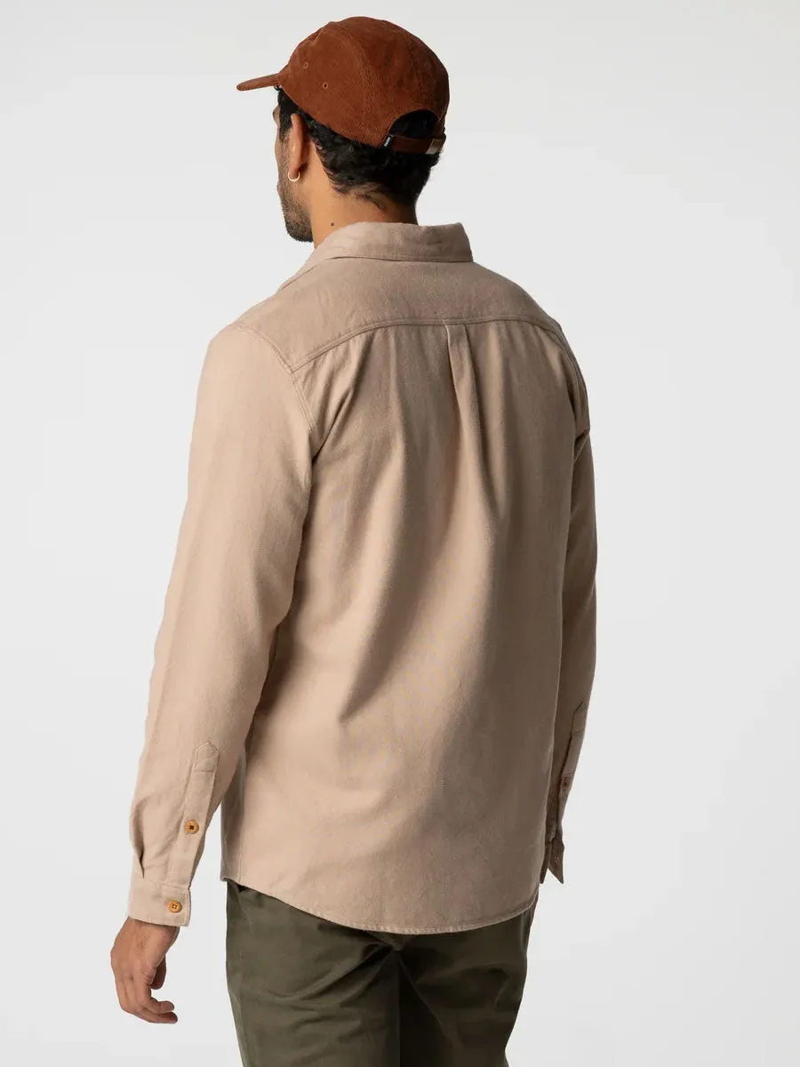 FINISTERRE GYLLY SHIRT - TAUPE DOBBY Seamless construction Linen Blend Fabric