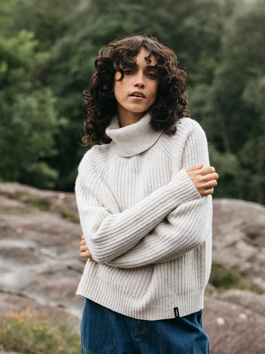 YarnDyedQuality FINISTERRE MORA ROLL NECK SWEATER - ECRU