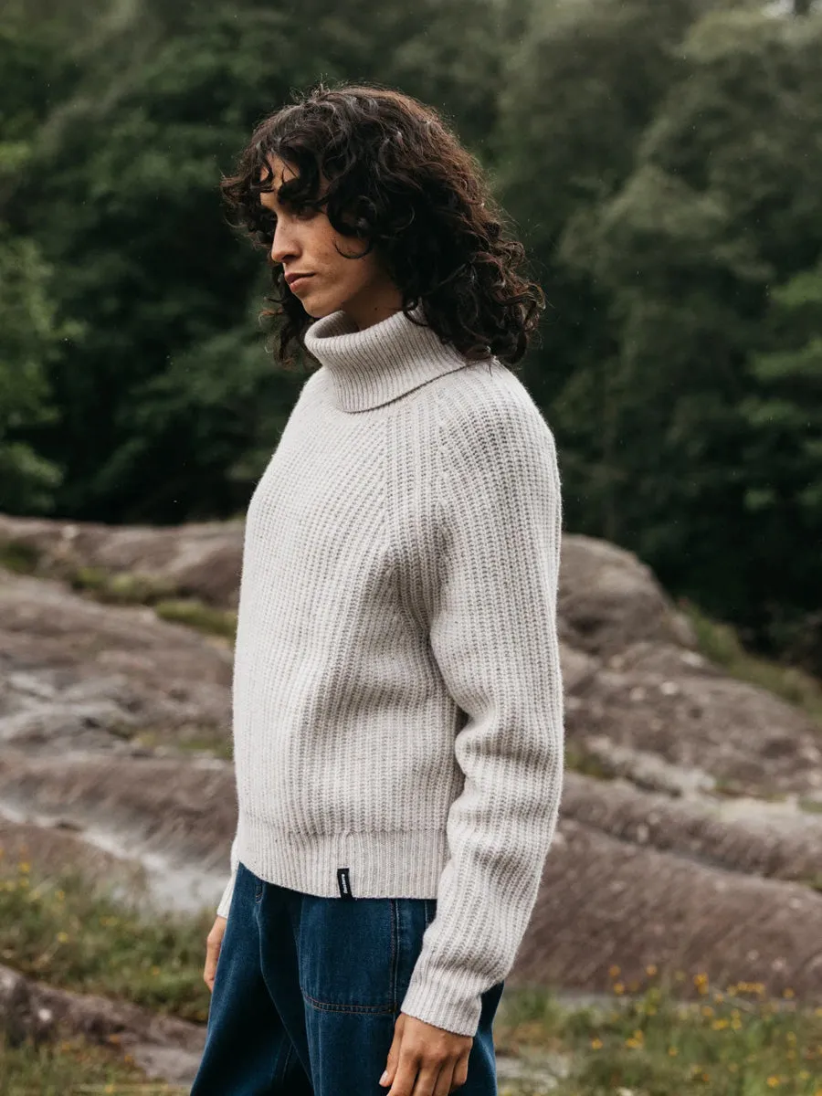 FINISTERRE MORA ROLL NECK SWEATER - ECRU ReinforcedHem