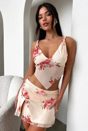 Tanaya Skirt - Pink Floral Wardrobe Hero