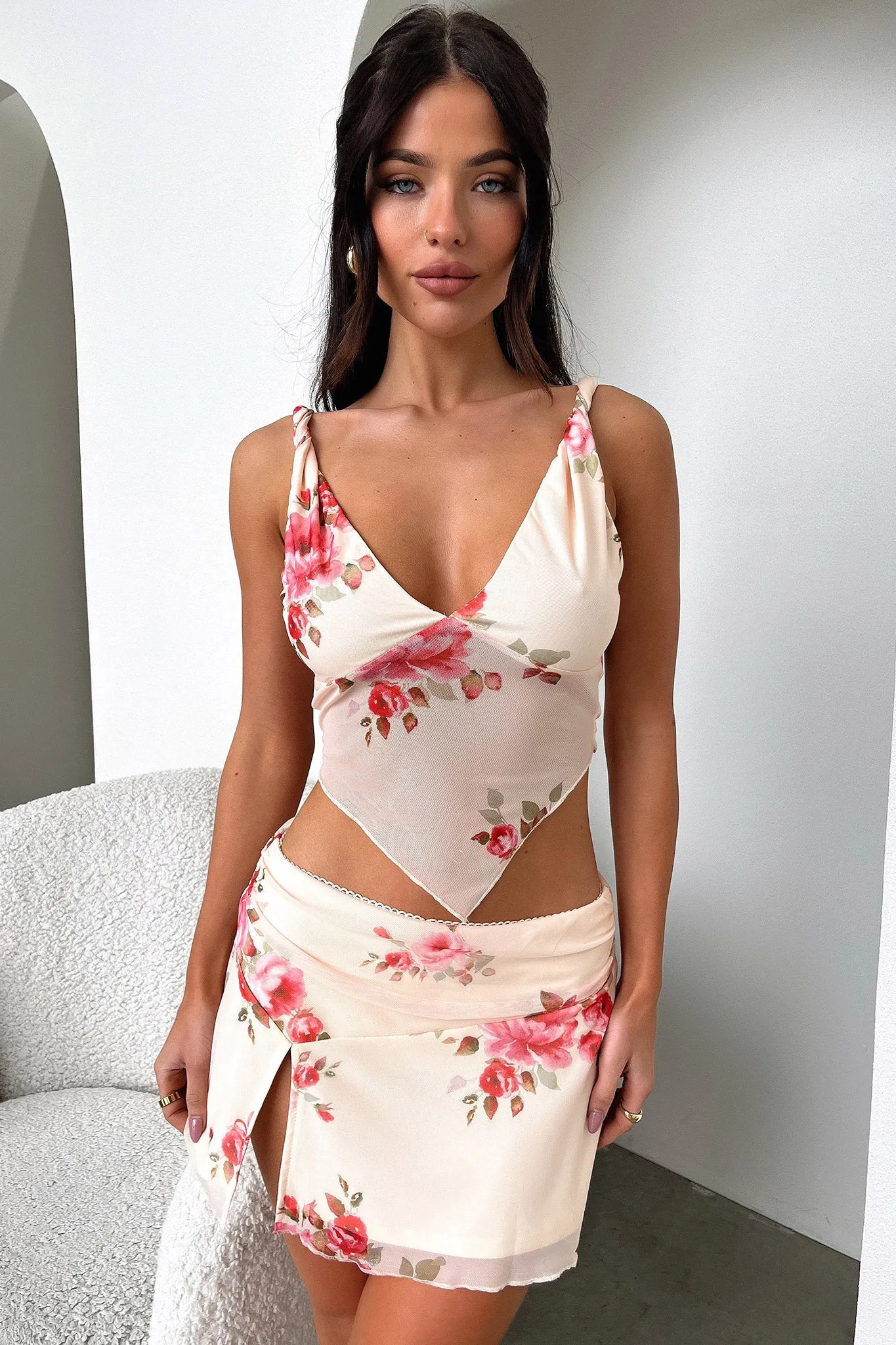 Comfy Wear Tanaya Skirt - Pink Floral