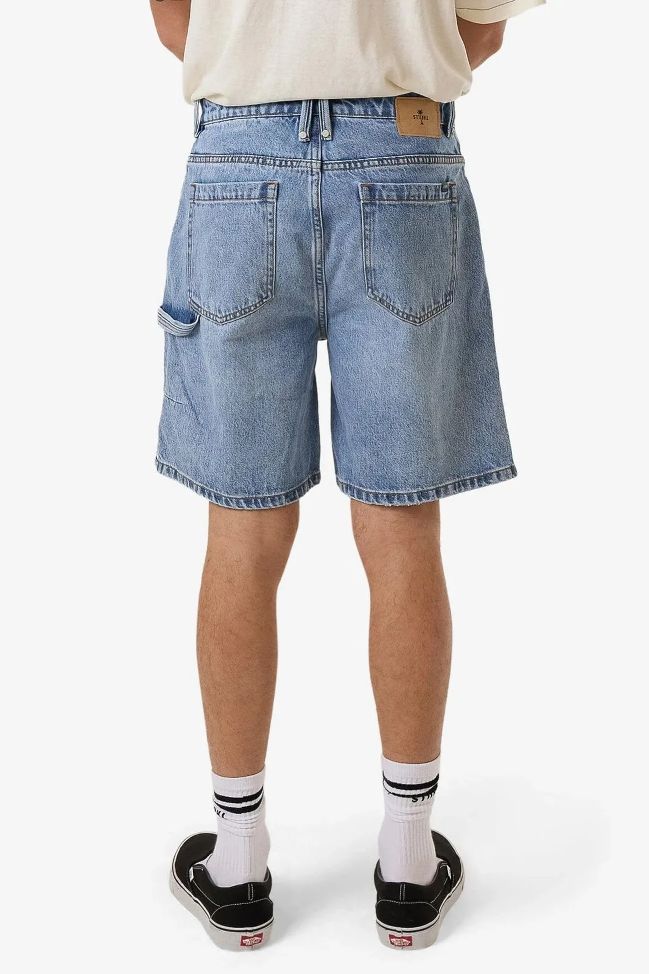 Slacker Denim Short Tempest Blue Non Tapered Leg Casual Comfort Wear
