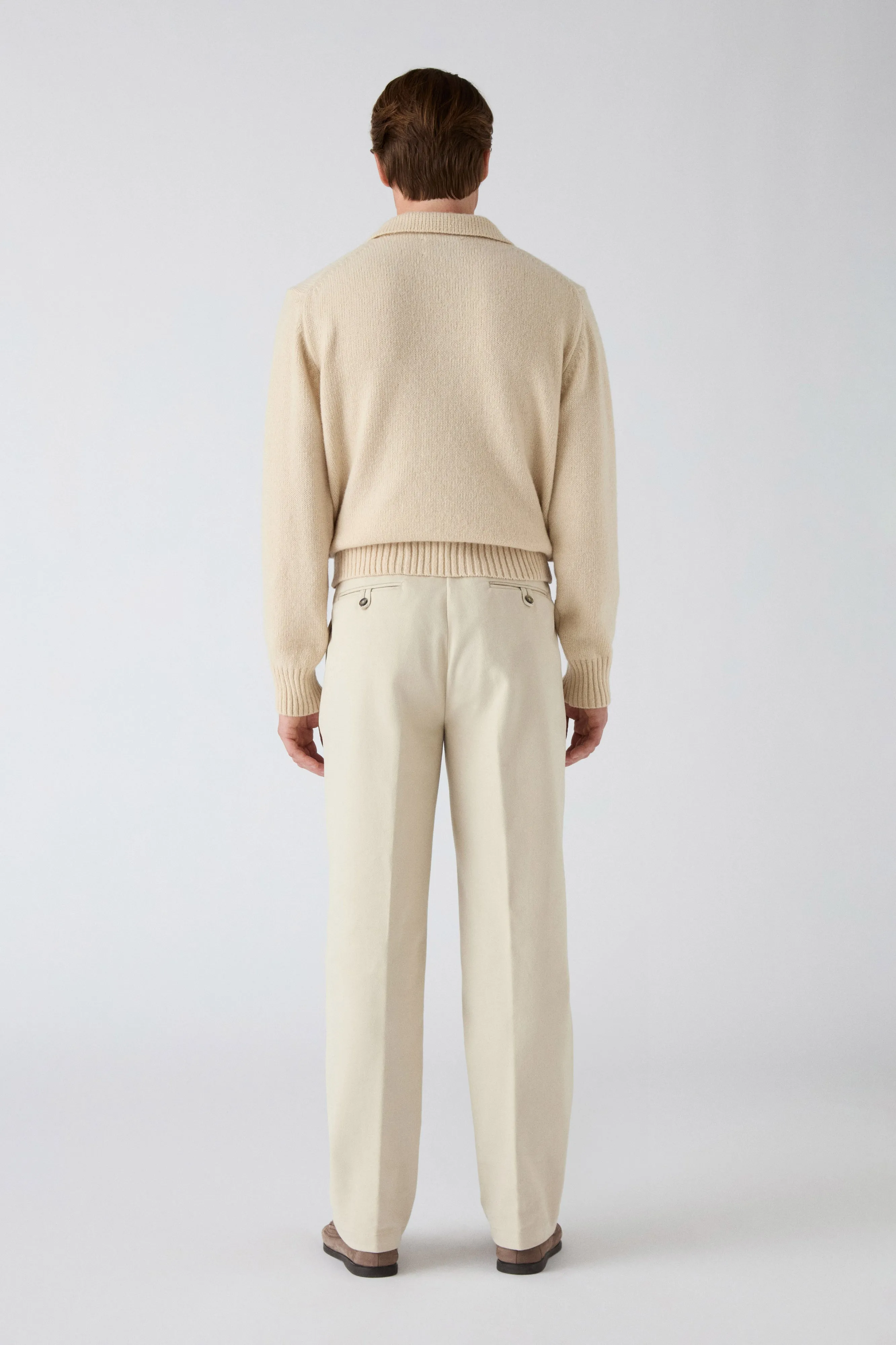 Comfort Wearable StretchFabric Antonello Cotton Trousers - Cream