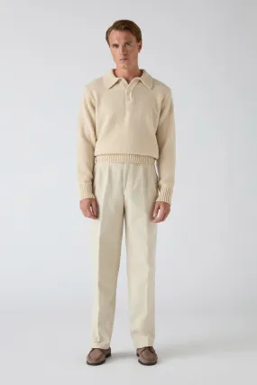Antonello Cotton Trousers - Cream Quick Layer Ventilated Panels