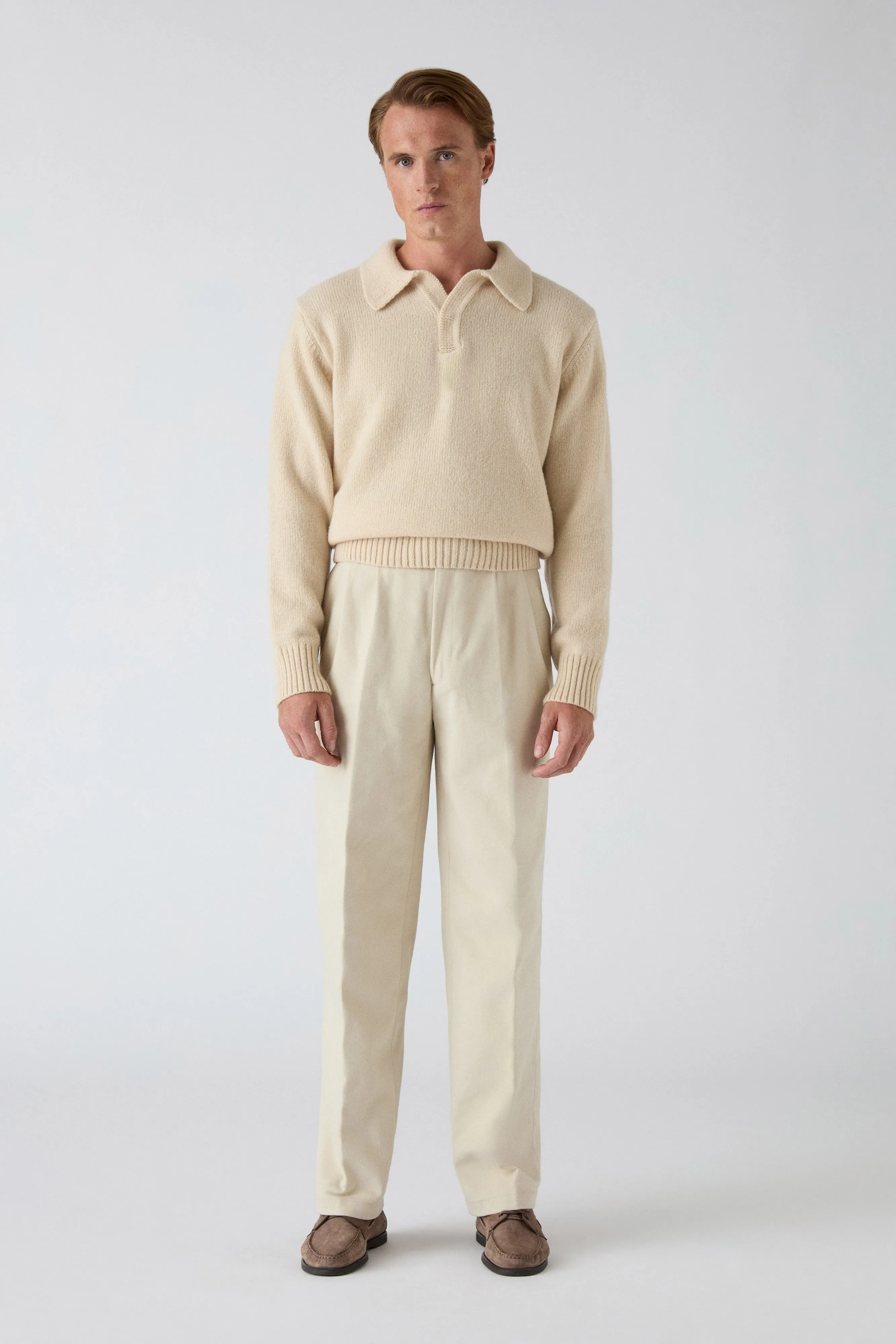 Antonello Cotton Trousers - Cream Quick Layer Ventilated Panels